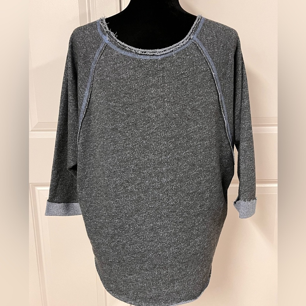 bar lll Raw Edge Sweatshirt Top - Picture 3 of 6